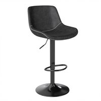 ralex-chair Tabourets de Bar pivotants avec Dossier Chaises de Bar Modernes réglables sans accoudoirs en Cuir synthétique (Lot de 1,Noir)