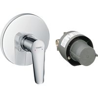 Mitigeur monocommande douche encastrée 15 cm en laiton chromé et plastique - Hansgrohe Logis