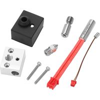 Kit de pièces chauffantes pour imprimante 3D : tige chauffante 300 °C 24 V 40 W, fil chauffant, tube de gorge, buse de 0,4 mm et manchon en silicone.