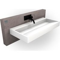 Wandbecken Aufsatzwaschbecken Bernstein BS6001 Gussmarmor Weiß glänzend 70cm ohne Armaturloch