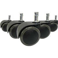5x Hartbodenrollen ROLO EASY 11mm / 50mm Büro-Stuhl-Rollen (5er Pack) hjh OFFICE