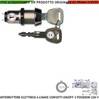 Chiave Antifurto Doppio Profilo Interruttore 2 Posizioni ON-OFF Contatti NC/NA da 3 A Isolamento 230 V Sistema Antimpronta Con 2 Chiavi Utile Inserire Disinserire Allarme Sirena o Qualsiasi Apparato