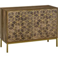 Mobile da Ingresso Moderno con Decori Dorati e Gambe in Acciaio, 99x39x75.5cm