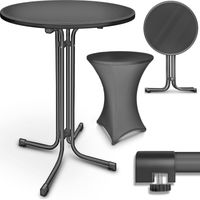 tillvex Mesa de bar gastronómica plegable Ø60 cm antracita Mesa de bistró montada Mesa plegable redonda - Mesa de fiesta resistente a la intemperie Mesa de jardín para interior y exterior