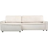 Palozi Sofa – Canapé d'angle convertible réversible en velours côtelé beige – 3 places – Coffre de rangement – Dimensions 282 x 153 x 93 cm