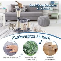 Arbre a chat avec hamac poteaux en sisal et couches de peluche