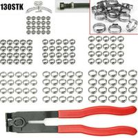 130 colliers de serrage inox et pince à oreilles – Kit d’attaches universelles pour tuyaux – Outil pour cardan et gaine