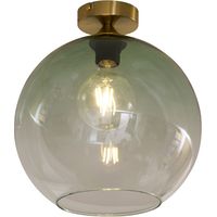 QAZQA Art Déco Lámpara de techo Art Déco de latón con cristal verde - Sandra Vidrio /Metálica Esfera Adecuado para LED Max. 1 x 15 Watt