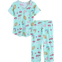 Ensembles de pyjamas verts pour femmes - Pyjamas pour femmes, ensembles de vêtements de nuit grandes tailles avec hauts et pantalons, ensembles de pyjamas d'été