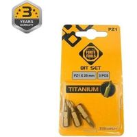 Puntas de destornillador Forte bt03-25pzt recubrimiento titanio 25mm