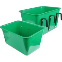 Mangiatoia rettangolare in plastica per acqua e mangime - Verde
