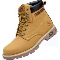 Bottes de sécurité à embout d'acier pour hommes et femmes, chaussures de travail, imperméables, en cuir, indestructibles, protègent les bottines de travail, pointure 44 EU