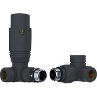 Thermostatic Corner Radiator Valve & Lockshield - Anthracite