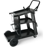 VEVOR Chariot de Soudage a 3 Niveaux Chariot Poste a Souder Capacite Charge 181,4 kg Roues 360° Chaines Securite Stockage Reservoirs Chariot Soudure MIG pour Atelier TIG ARC MMA Decoupeur Plasma