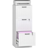 Mueble Archivador con 3 Cajones Cajonera para Escritorio con Rieles Colgantes Ajustables para A4 y Carta Blanco