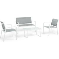 Set da giardino con struttura in acciaio verniciato bianco - Portici