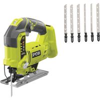 Pack RYOBI - Scie sauteuse pendulaire R18JS-0 - 18 V One+ - Sans batterie ni chargeur - Jeu de 6 lames spéciales scie sauteuse RAK6JSBW