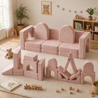 WUMAGIN - Canapé de jeu modulaire - 13PCS - Modes de combinaison multiples - Développer la créativité et les compétences sociales - Convient aux enfants et aux adolescents - Rose