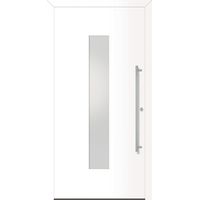 Porte d'entrée en métal Home RAL9016 Satinato blanc B1100mm H2100mm DIN gauche RC2 n.DIN EN1627