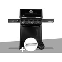 Barbecue gaz Freestyle 425 noir 4 brûleurs + 1 réchaud latéral + Boitier de fumage - Napoléon