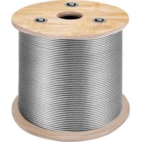 VEVOR Cable en Acier Inoxydable 316, Cable Metallique 150 m, Cable deAcier Resistance a la Rupture 771 kg, Construction 7x7 Forte Tension Surface Lisse pour Porche Corde a Linge Clotures de Jardin