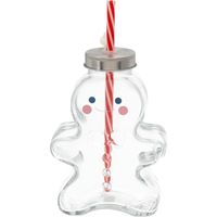 Mug à vin chaud Novaliv 440 ml Mug de Noël personnalisé avec paille - Bonhomme en pain d'épices comme mug à vin chaud - Mug motif boule de sapin de