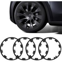 Protections de jantes, enjoliveurs pour jantes 20 pouces de Tesla Model Y, protection complète pour Model Y 2019-2024, protections de jantes en ABS, jeu de 4, noir (Model Y)