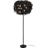 Lampada da terra 3 luci, metallo e plastica, nero, H 180 cm, Leavy