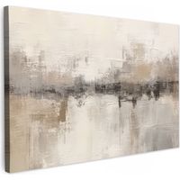 CUADRO EN LIENZO Arte moderno - Abstracto - Beige Cuadros Decoracion Salon Modernos 120x80 cm