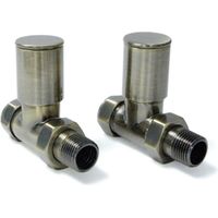 West Milan Straight Radiator Valves Pair - Antique Brass