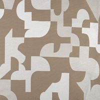 Tissu au mètre jacquard géométrique texturé rétro Taupe 300 cm