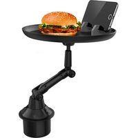 Plateau Porte-gobelet de Voiture, Table de Plateau de Voiture pour Manger avec Fente pour Téléphone Portable Universel Réglable Plateau pivotant à 360° pour Véhicule