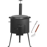 BBQ-Toro Kazan en fonte avec four Kazan Ø 44 cm Marmite en fonte de 16 L avec couvercle à goulasch
