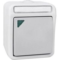 Peranova 102449 Interruttore per ambienti umidi Pulsante Pera Grigio chiaro, Grigio scuro