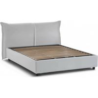 Talamo Italia Doppelbett Cesira, Containerbett mit Stoffbespannung, 100% Made in Italy, Frontöffnung, passend für Matratze Cm 160x200, Weiß