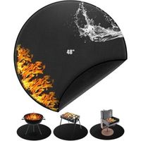 Tapis Barbecue Sol Exterieur,Tapis Ignifuge pour Brasero Exterieur Tapis Anti Feu 120cm/48″ Taille Extra Large Tapis Rond Exterieur Accessoires De Brasero Exterieur Barbecue