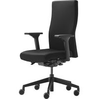 Chaise de bureau pivotante avec technologie synchronisée, noire, hauteur réglable 410-520 mm, capacité de charge 110 kg
