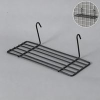 Grid Wall Shelves, Wire Straight Shelf with Hooks, Hanging Shelf for Wall Grid Panel, Home Supplies Organizer