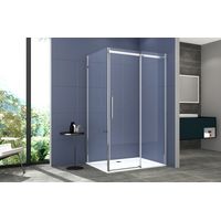 Box Doccia 2 lati 70x180 cm SENZA TELAIO H200 cm da 8mm: lato fisso + porta scorrevole FIORE Satinato