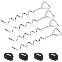 4 Set Heavy Duty Trampoline Anchor Ground Pegs Tie Down Kit - Tied Pet Dog Fixed, Fit Trampolines Garden Camp Swings Shed