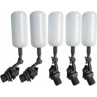 5 Pcs Eau Flotteur Valve Automatique Abreuvoir Bol Remplir Réservoir d'alimentation Eau pour Abreuvoir Aquariums Aquaculture Blanc