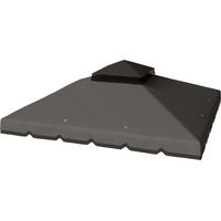Store banne de remplacement 3x3 m avec double toit, trous de drainage et protection UPF 30+. Store banne uniquement - Structure gris clair non incluse.