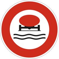 Panneau Accès Interdit aux Véhicules Transportant des Marchandises Polluant les Eaux B18b – 450 mm – Signalisation Ronde Sécurité Routière – Modèle Ecolign – Aluminium Rétro-réfléchissant NF