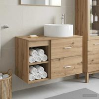 vidaXL Ensemble de mobilier de salle de bain 2 pcs Chêne artisanal