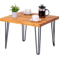 LAMO Manufaktur Table basse en bois, tabouret ou banc pour le salon 60x60x47 cm (long. x larg. x haut.), Type : Creative, Plateau : Frène Foncé, Pieds : Gris, LKG-01-A-004-7016Cr