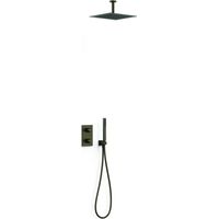 Kit robinet thermostatique encastré 2 voies pour douche Therm-box Noir bronze - TRES 21135003KMB