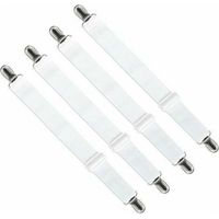 BUNTHAUS Verstellbarer Bettlakenbezug mit Gummibändern (33 cm bis 140 cm, Breite: 2,5 cm), Bügelbrettbezüge mit Gummibändern (weiß, 4er-Set)