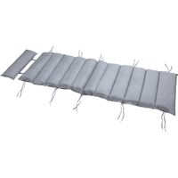 Detex Cojín con almohadilla para tumbona Colchoneta para reposera acolchada 177x58x7cm - Varios colores Gris mezclado
