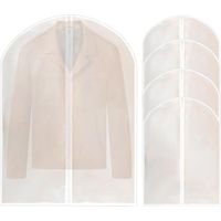 Fundas protectoras para camisas, trajes y chaquetas, 60 x 140 cm, 5 unidades (cremallera blanca)