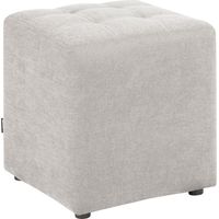 Tabouret Ottoman Forme Cubique Moderne en Tissu Gris Clair Kansas